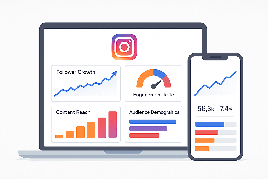 Infographic comparing Instagram accounts’ follower count and engagement rates, highlighting differences in value.